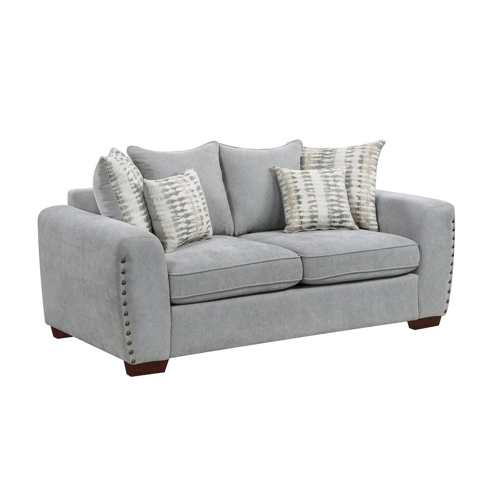 Hume Chenille Love Seat in Gray