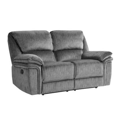 Muirfield Microfiber 2pc Set: Sofa, Love in Gray