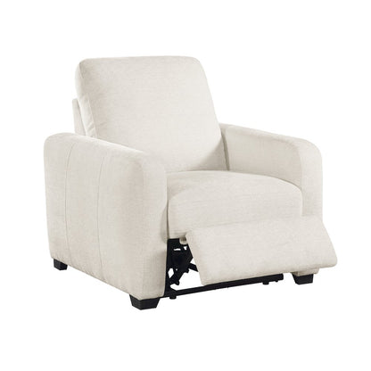Vera Chenille Power Reclining Chair with USB Charging Ports in Beige