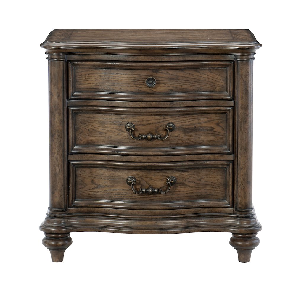 Heath Court Asian Hardwood Nightstand in Brown Oak