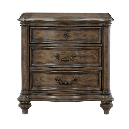 Heath Court Asian Hardwood Nightstand in Brown Oak