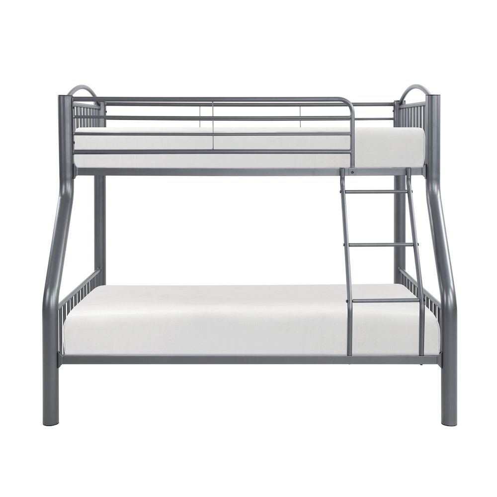 Beckett Metal Twin Over Full Metal Bunk Bed in Gray