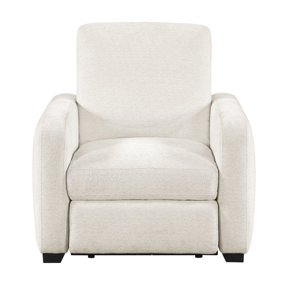 Vera Chenille Power Reclining Chair with USB Charging Ports in Beige