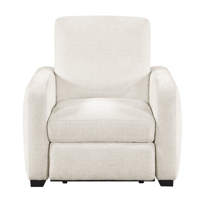 Vera Chenille Power Reclining Chair with USB Charging Ports in Beige
