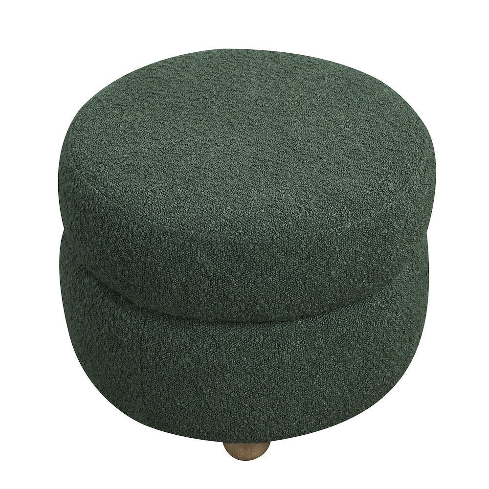 Essex Boucle Swivel Chair with Ottoman in Green