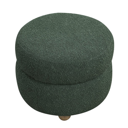 Essex Boucle Swivel Chair with Ottoman in Green