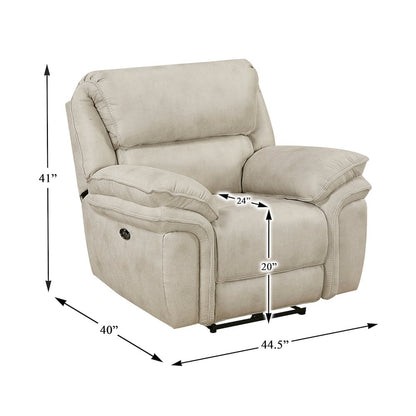 Proctor Microfiber Power Reclining Chair in Sand