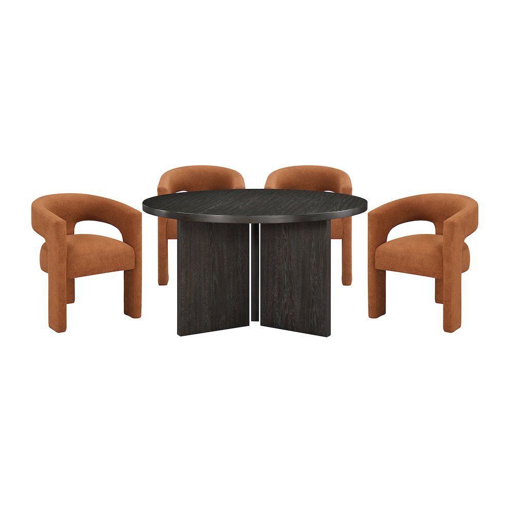 Marais Asian Hardwood 5-Piece Dining Set in Ebony