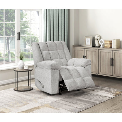 Baldwin Chenille Rocker Reclining Chair in Light Gray