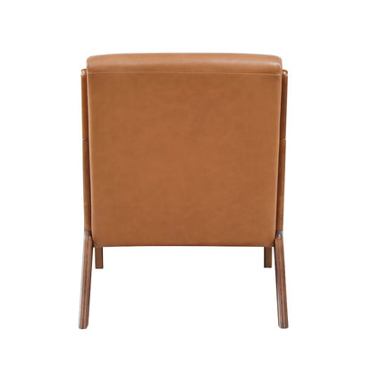 Gabe Faux leather Accent Chair in Matt Brown