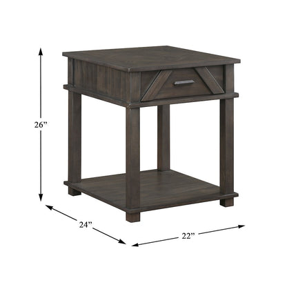 Lakeside Rubberwood End Table in Brown