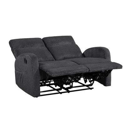 Allen Microfiber 2pc Set: Sofa, Love in Dark Gray