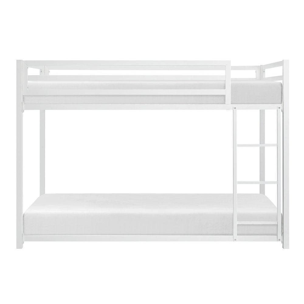 Jovie Metal Twin Over Twin Metal Bunk Bed in White