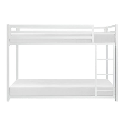 Jovie Metal Twin Over Twin Metal Bunk Bed in White