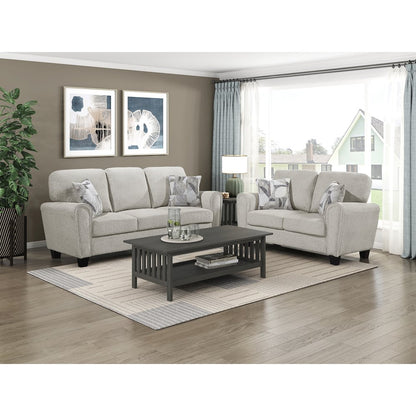 Lemond Chenille 2pc Set: Sofa, Love in Gray