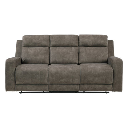 Muncie Microfiber 3pc Set: Sofa, Love, Chair in Brown