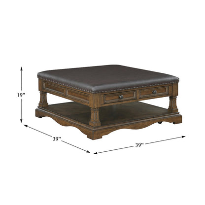 Rochester Asian Hardwood Cocktail Table in Brown
