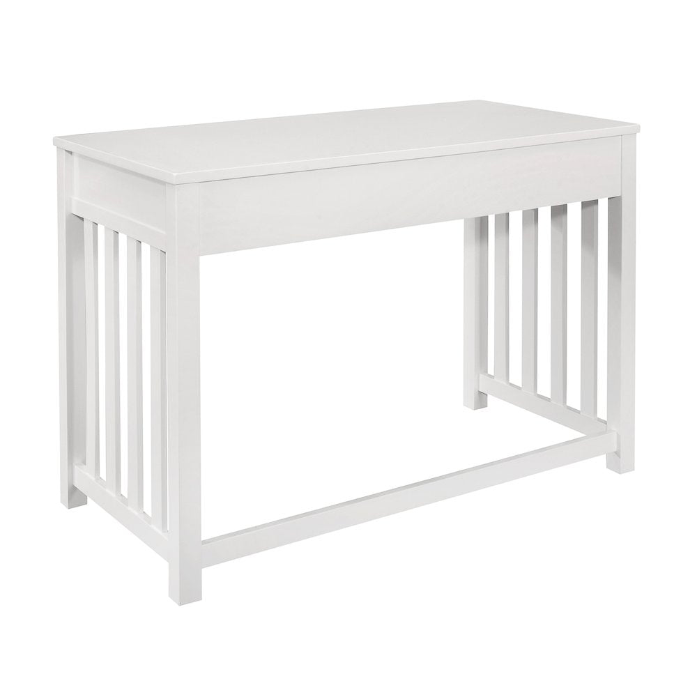Blanche Asian Hardwood Desk in White