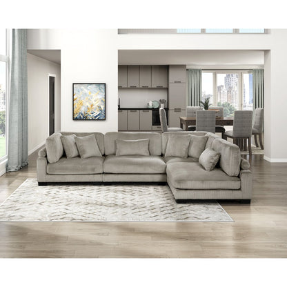 Traverse Corduroy 4-Piece Modular Sectional in Taupe