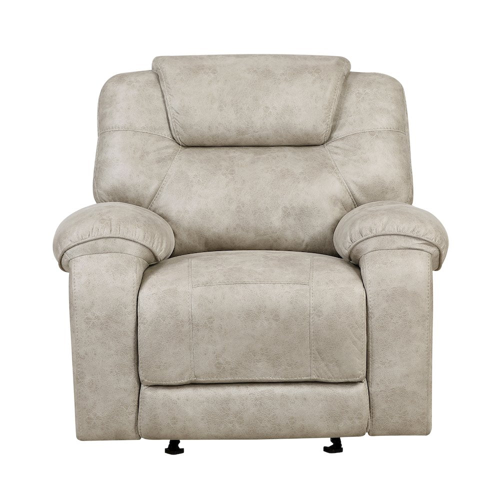 Gainesville Microfiber Glider Reclining Chair in Pewter