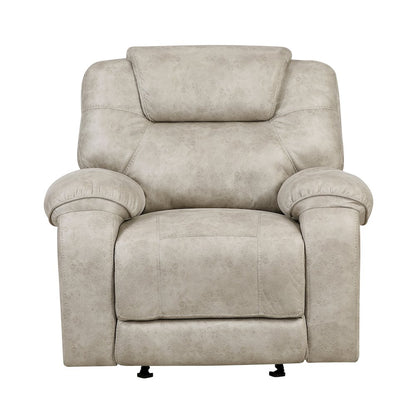 Gainesville Microfiber Glider Reclining Chair in Pewter