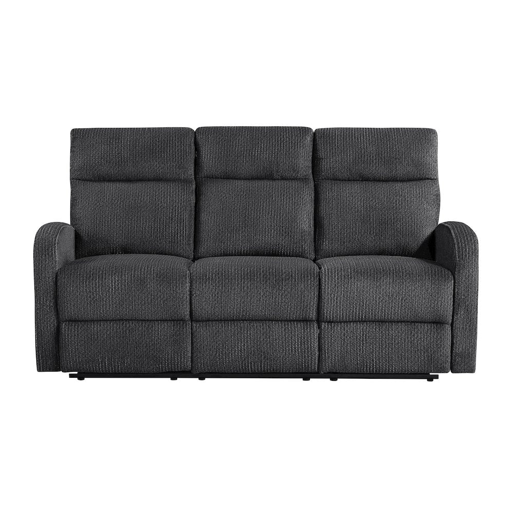 Allen Microfiber 3pc Set: Sofa, Love, Chair in Dark Gray