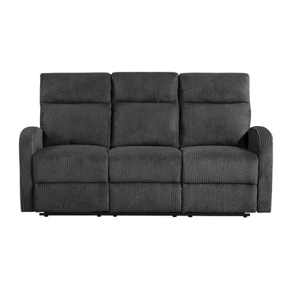 Allen Microfiber 3pc Set: Sofa, Love, Chair in Dark Gray