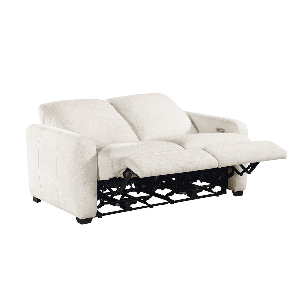 Vera Chenille Power Double Reclining Love Seat in Beige