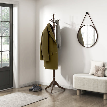 Manny Rubberwood Coat Rack in Dark Brown