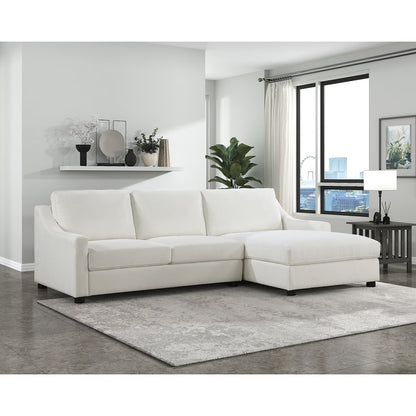 Zayden Textured 2-Piece Sectional with Right Chaise in Ivory