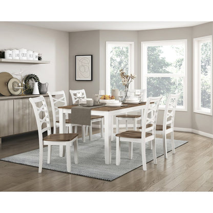 Dobson Mango Veneer Dining Set (set of 7) in Cherry and White