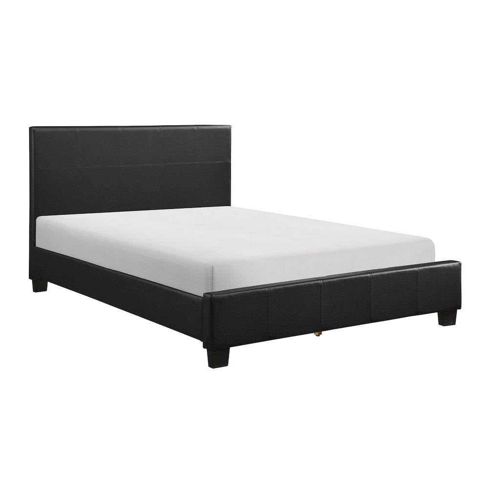 Lorenzi Faux Leather Eastern King Bed in Black