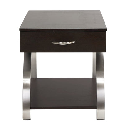Tioga Engineered Wood End Table with Lift-Top and Storage in Espresso