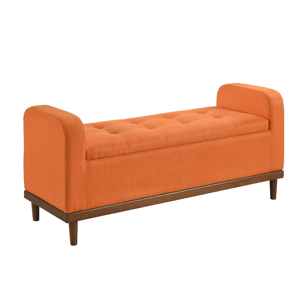 Brigitte Textured Lift Top Storage Bench in Orange