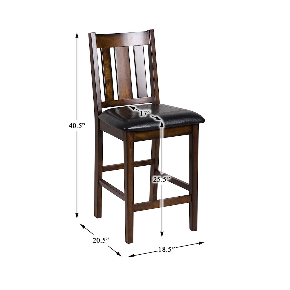 Delmar Wood Veneer Counter Height Dining Table Set (Set of 5) in Black