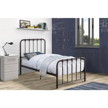 Bethany Metal Twin Metal Platform Bed in Dark Bronze