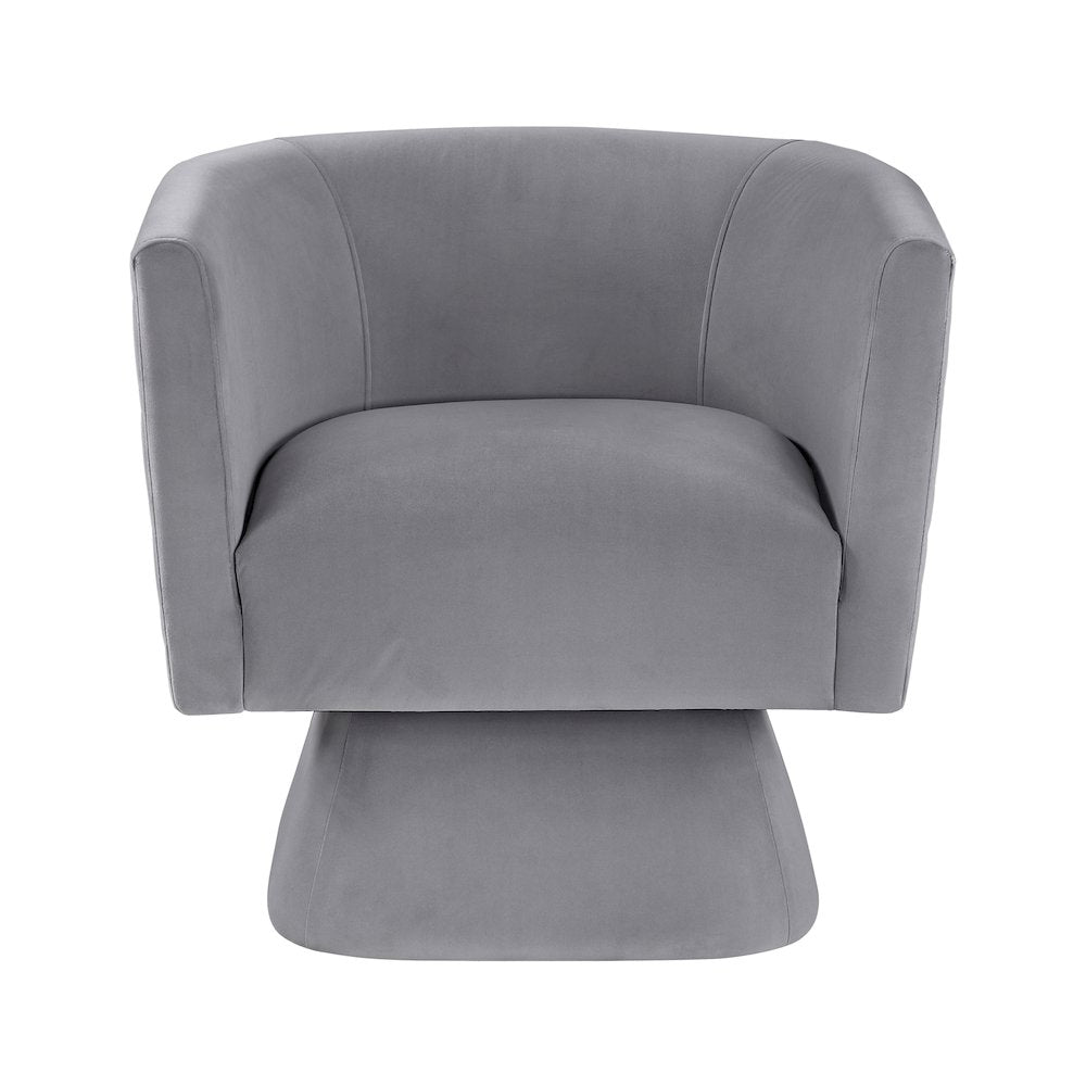 Candace Velvet Swivel Chair in Gray
