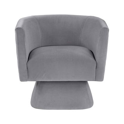 Candace Velvet Swivel Chair in Gray
