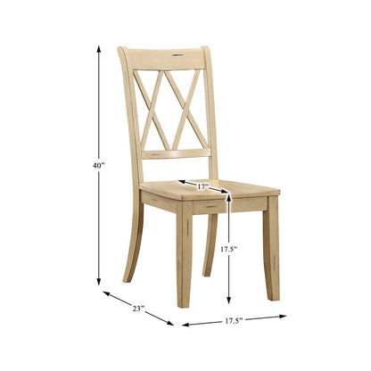 Janina Wood Dining Room Side Chair, set of 2 in Buttermilk