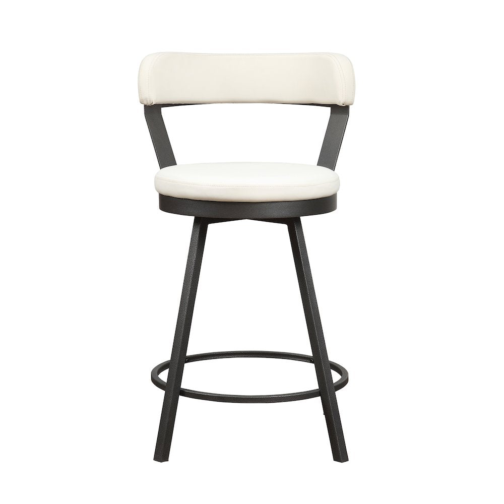 Appert Metal Swivel Counter Height Chair, set of 2 in White