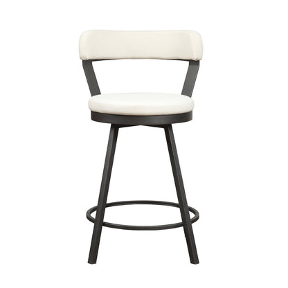 Appert Metal Swivel Counter Height Chair, set of 2 in White