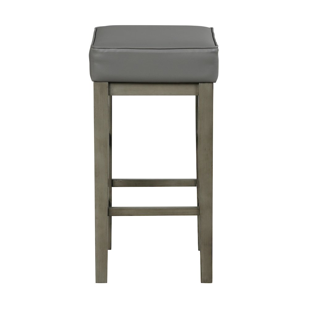 Pittsville Solid Wood 29" Height Square Stool, Set of 2 in Gray