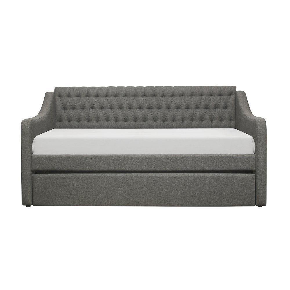LaBelle Fabric Daybed with Trundle in Gray