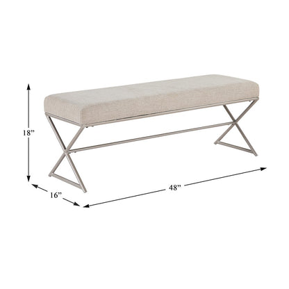 Wexley Chenille Bench in Taupe