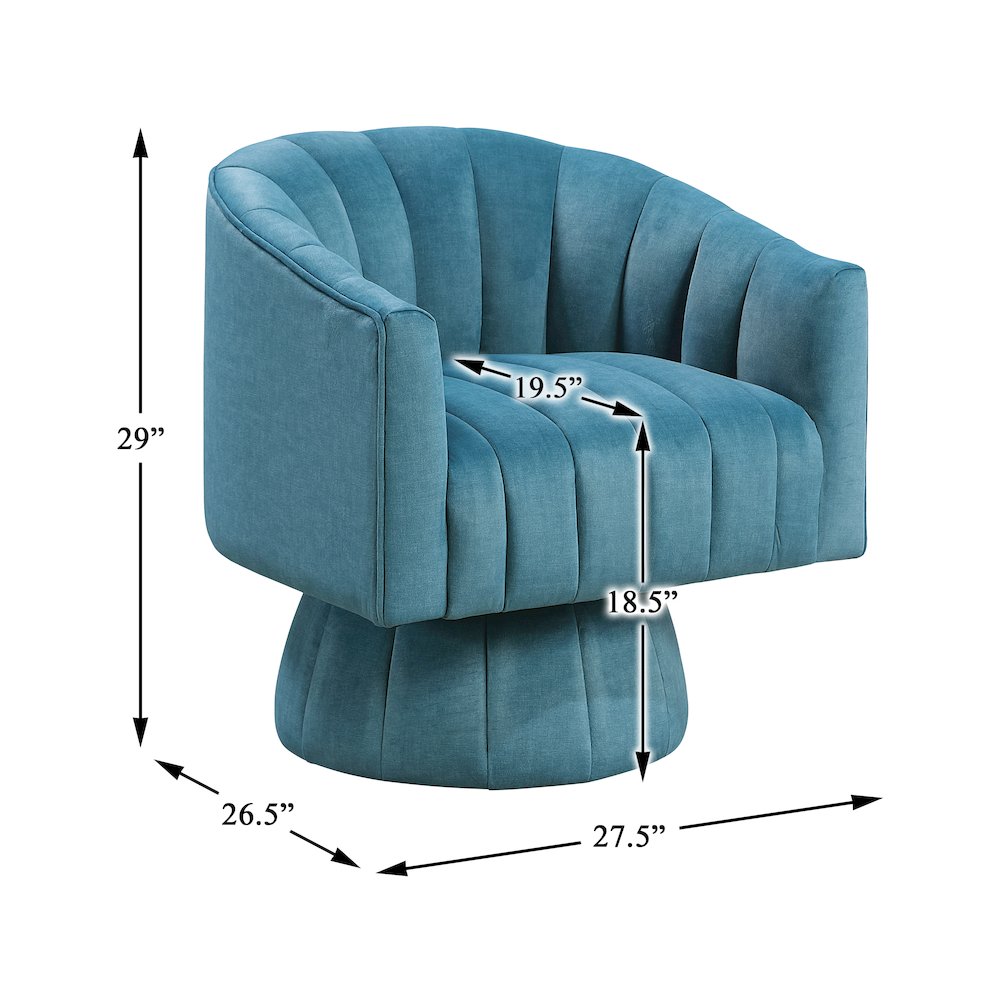 Lonita Velvet Swivel Chair in Dark Teal