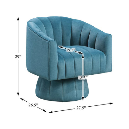 Lonita Velvet Swivel Chair in Dark Teal