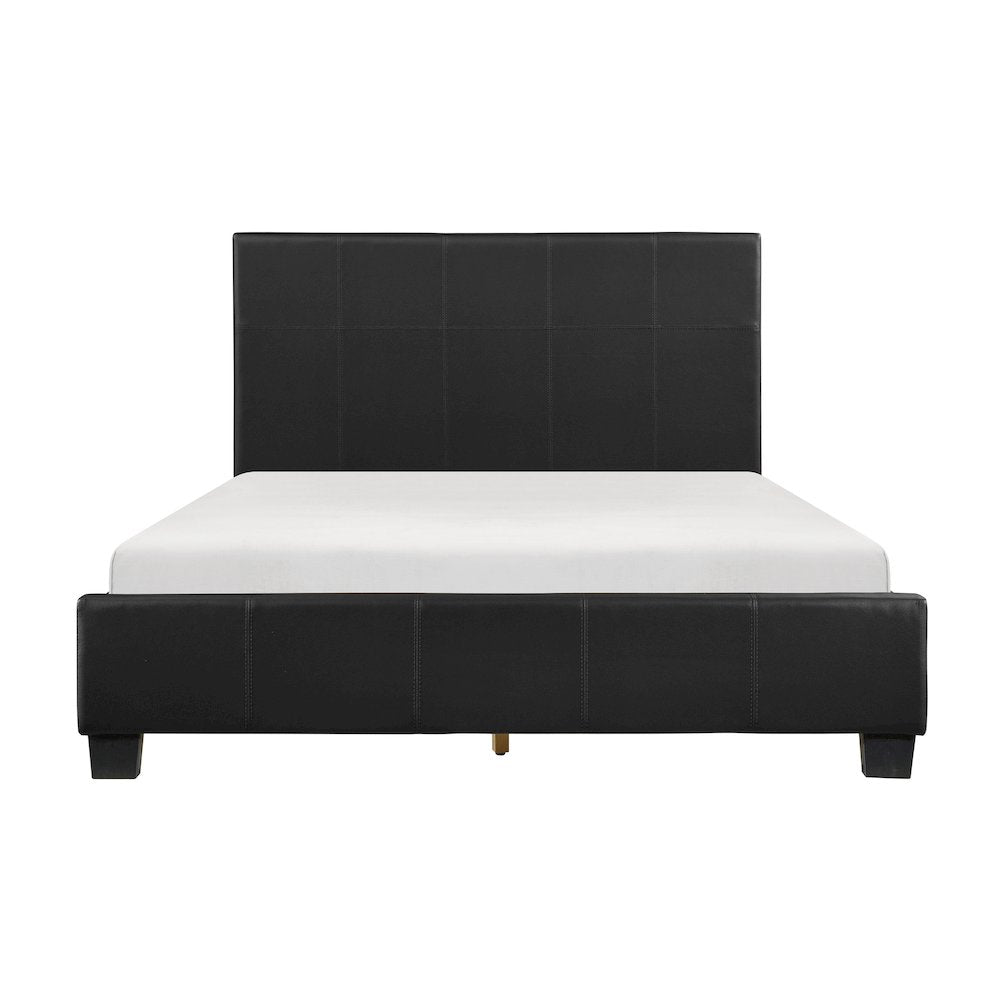 Lorenzi Faux Leather Eastern King Bed in Black