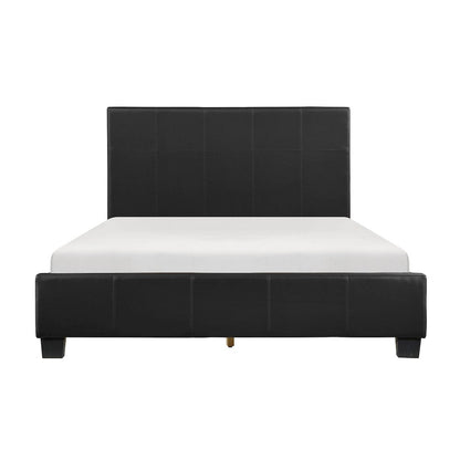 Lorenzi Faux Leather Eastern King Bed in Black