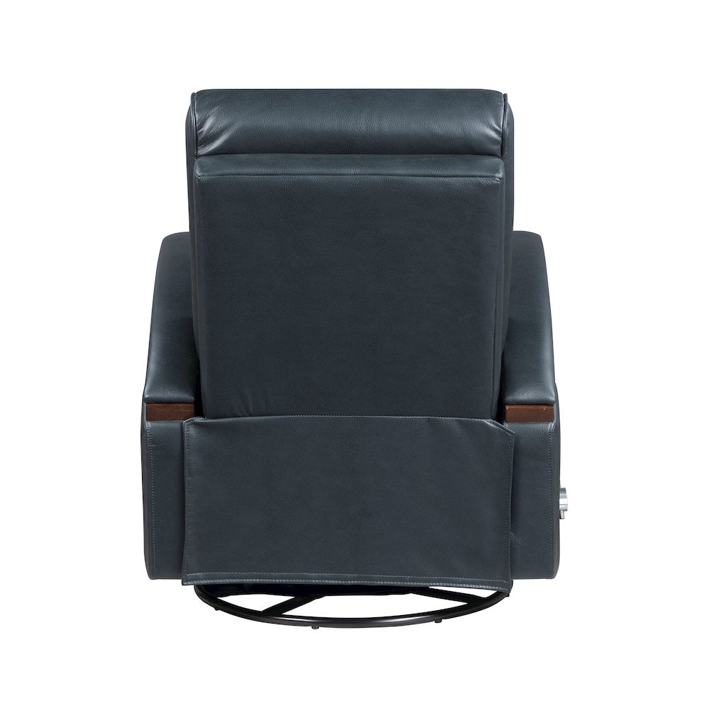 Margot Faux Leather Swivel Glider Reclining Chair in Dark Blue
