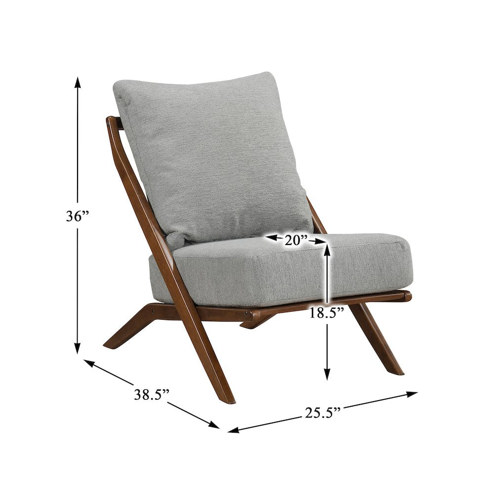 Audrey Chenille Accent Chair in Gray